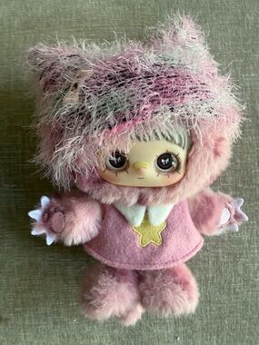 Maymai Kitten Academy Plush Pink Star Hooded Hat for Kids - Soft Faux Fur plushy
